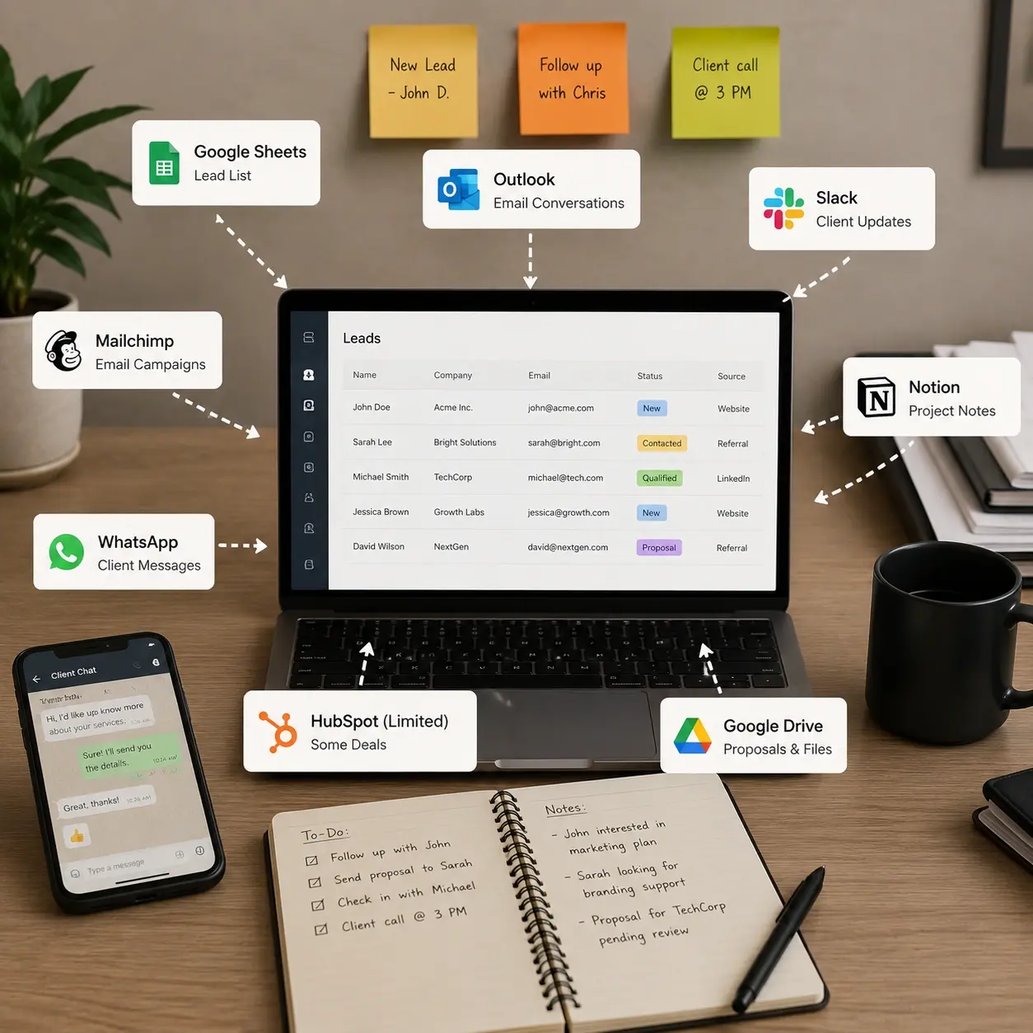 Leads and client data scattered across tools