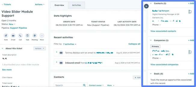 Ticket Association with ContactCompanyDeal-1