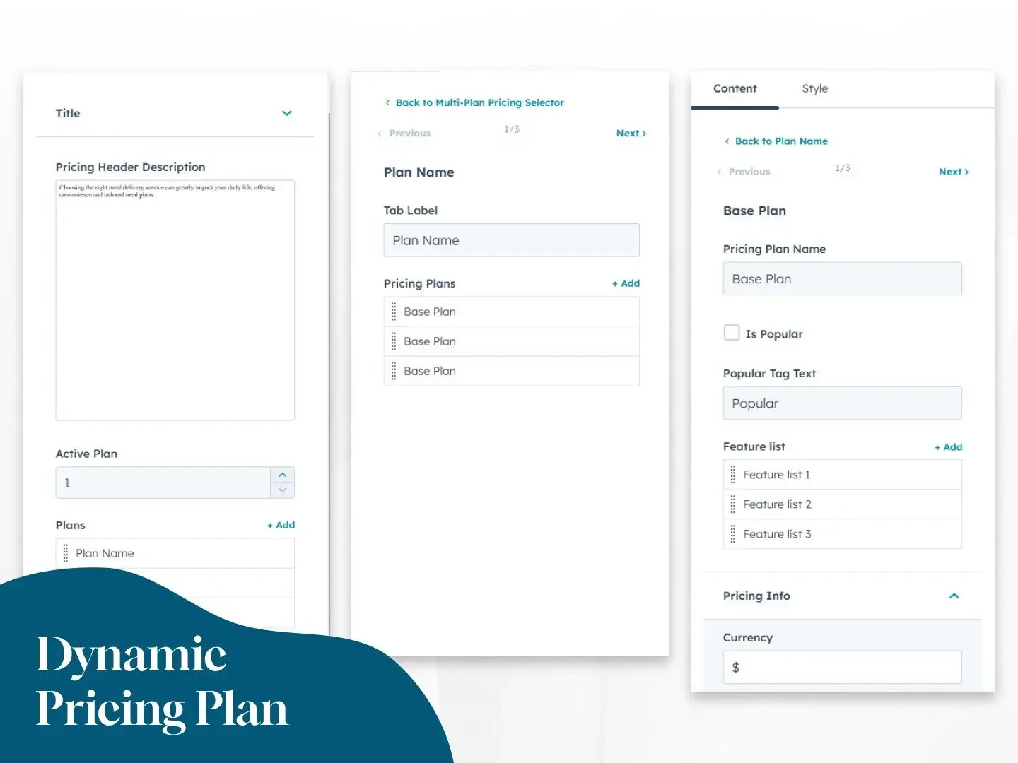 Dynamic Pricing Plan