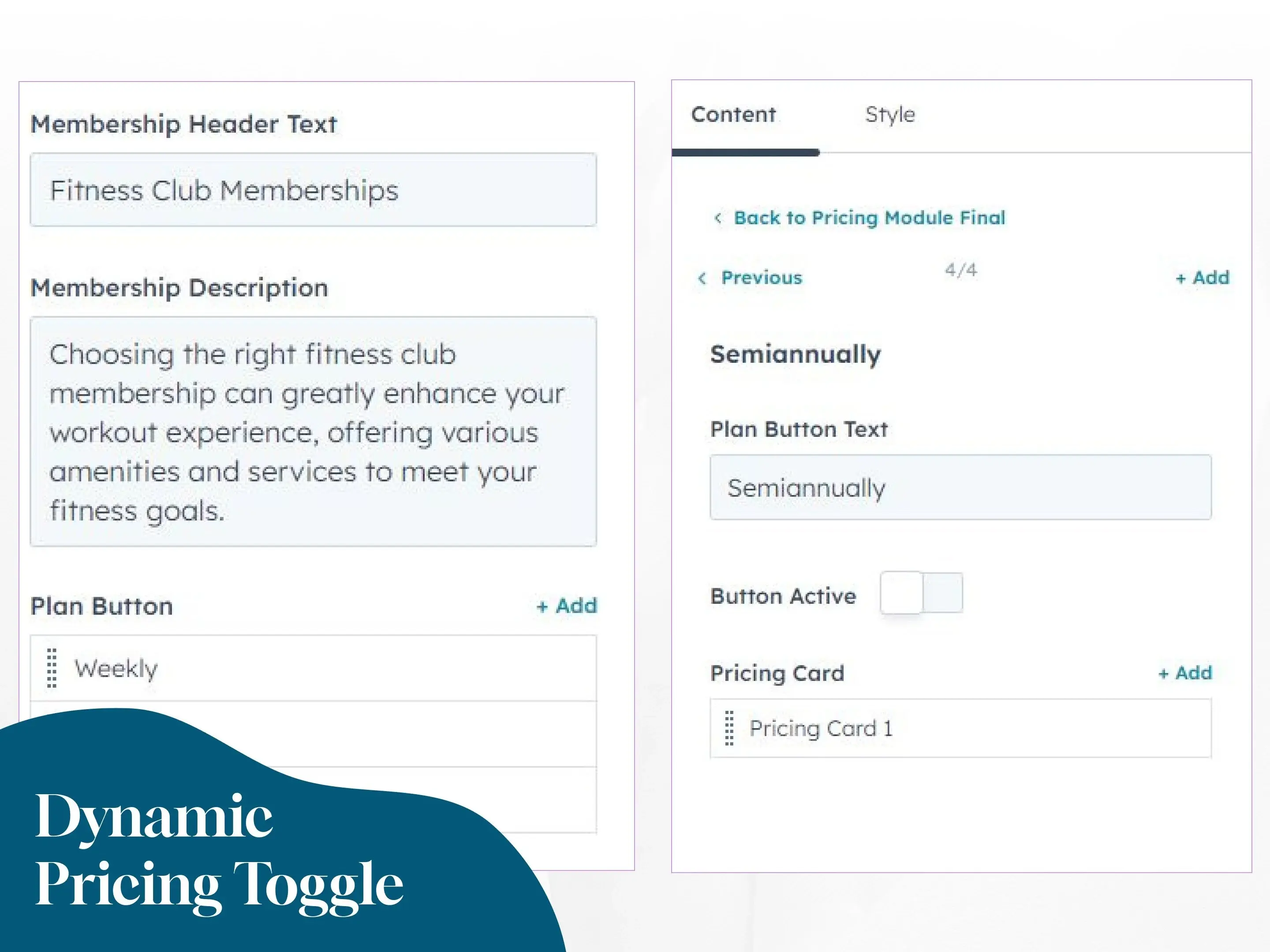 Dynamic Pricing Toggle